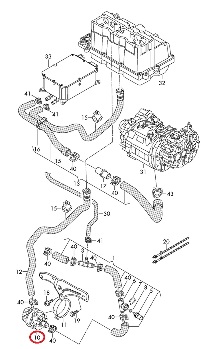 Coolant pump 04L965567 Volkswagen E-GOLF
