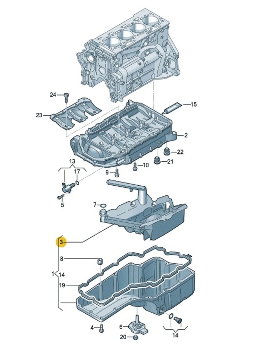 Насадка внутрішня нижньої частини масляного піддону Audi Q7 06L103598R