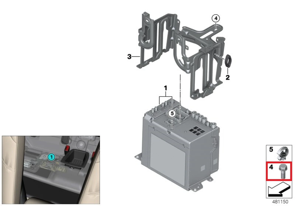 Болт с шестигранной головкой с шайбой M6X50-8.8-ZNS3 BMW i3 07119907337