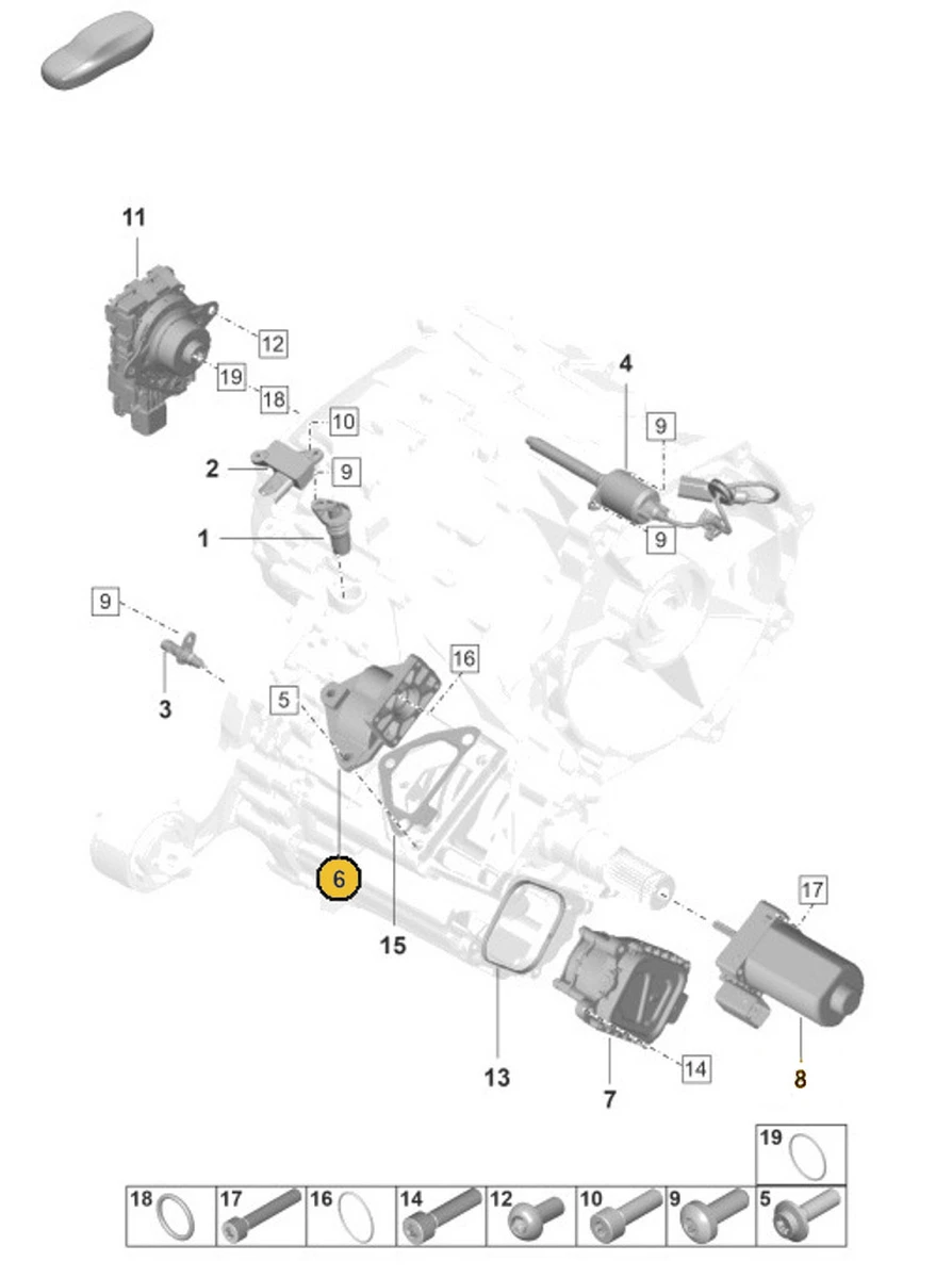 Gearbox for executive motor Porsche Taycan 0ME321341