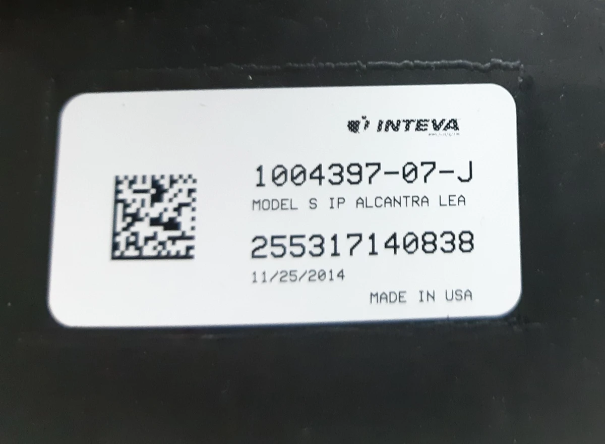 8 ASY, TOP PAD IP COMP, 12A PUR/PUR BLK Tesla model S, model S REST 1060695-11-D