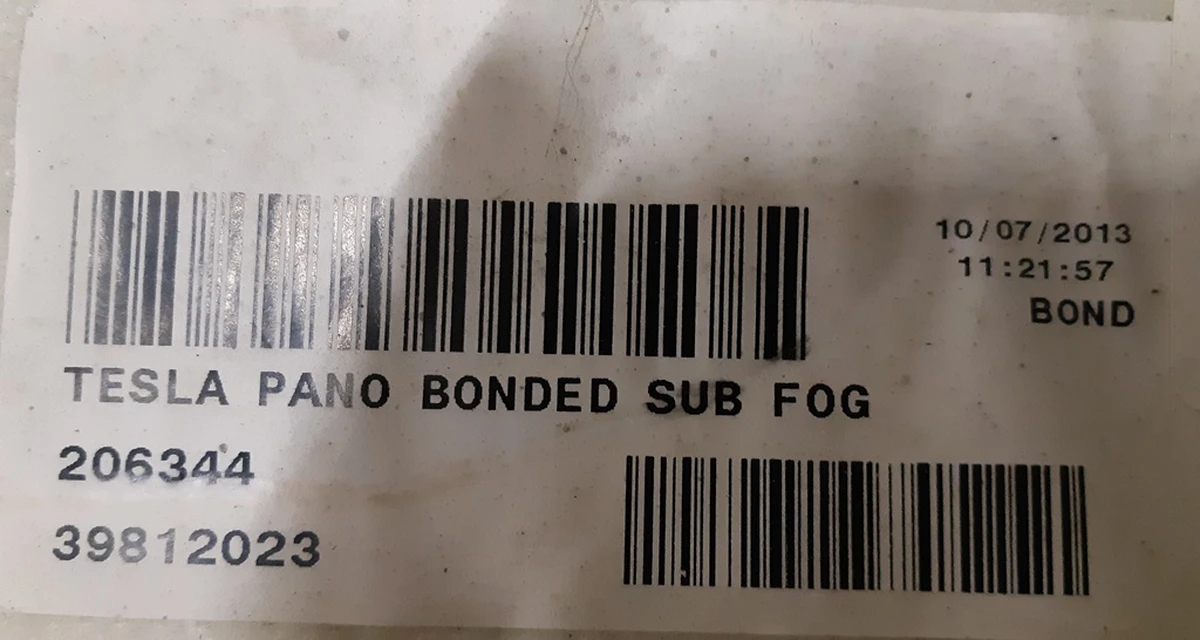 2 Обшивка стелі панорамного даху (OHC-TEXTILE) (HEADLINER FOG) Tesla model S 1045932-S0-B
