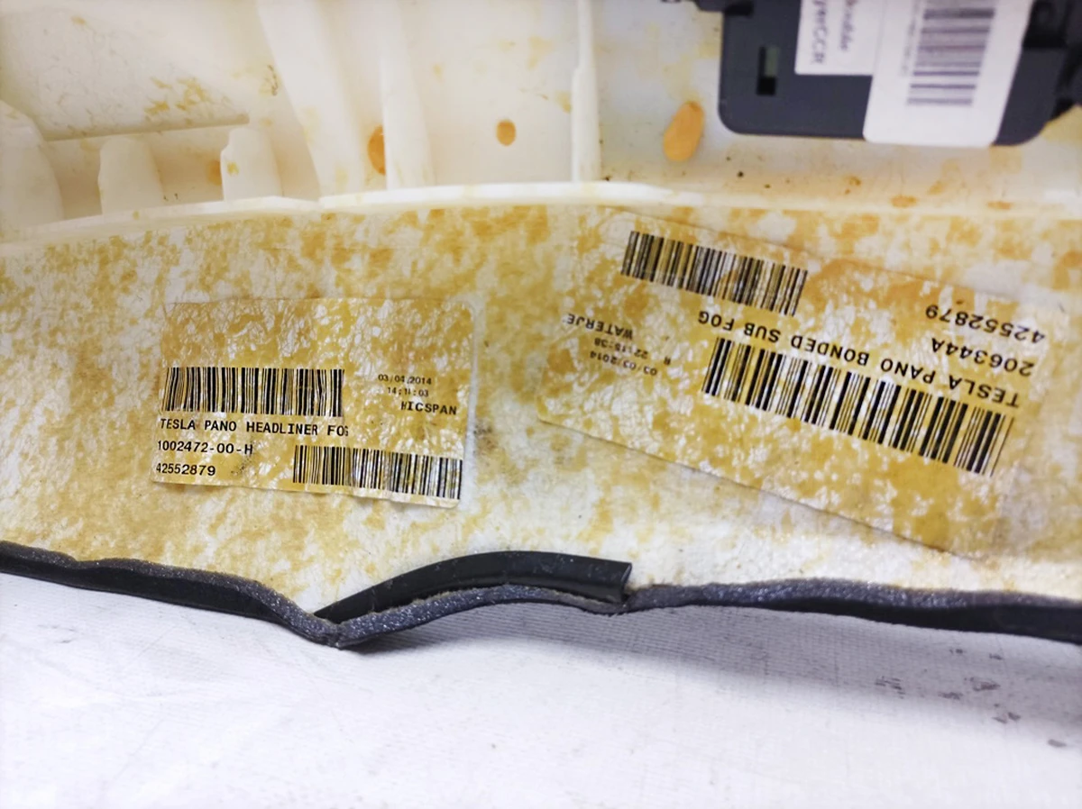 2 Panoramic Roof Ceiling Trim (retrimmed “velour” Black) Tesla model S 1002472-00-H