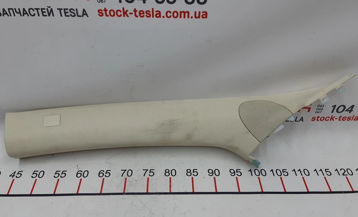 1 Облицювання стійки A верхнє ліве TEXTILE FOG Tesla Model S, Model S REST 1002485-00-J