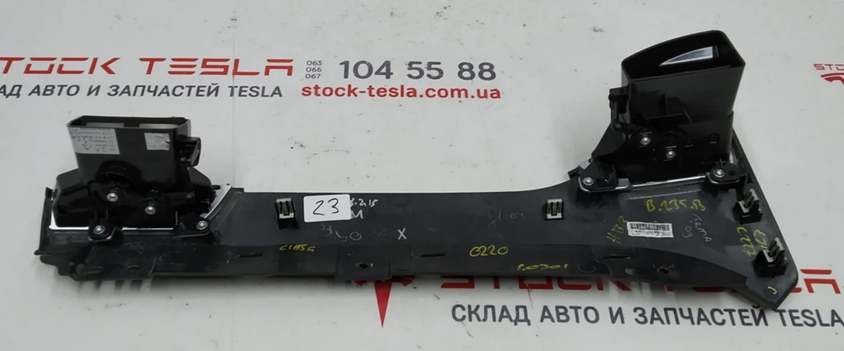 23 Декоративна накладка центральної пасажирської панелі OBECHE GLOSS HZ MATA в зборі Tesla model S, model S REST 1004518-08-G