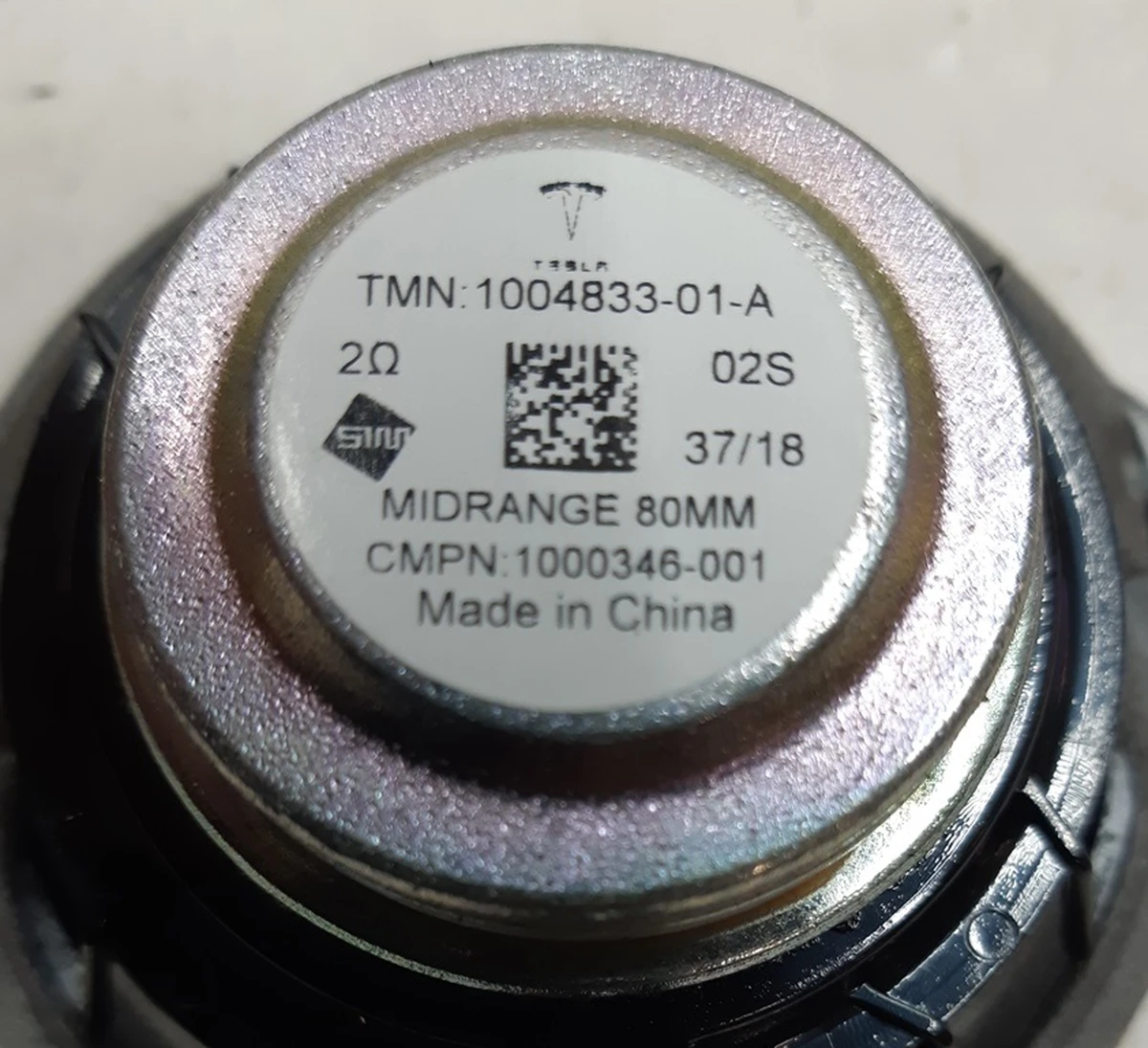 3 Динамік середньочастотний 80мм торпедо та кришки багажника Tesla model S, model S REST, model X 1004833-01-A