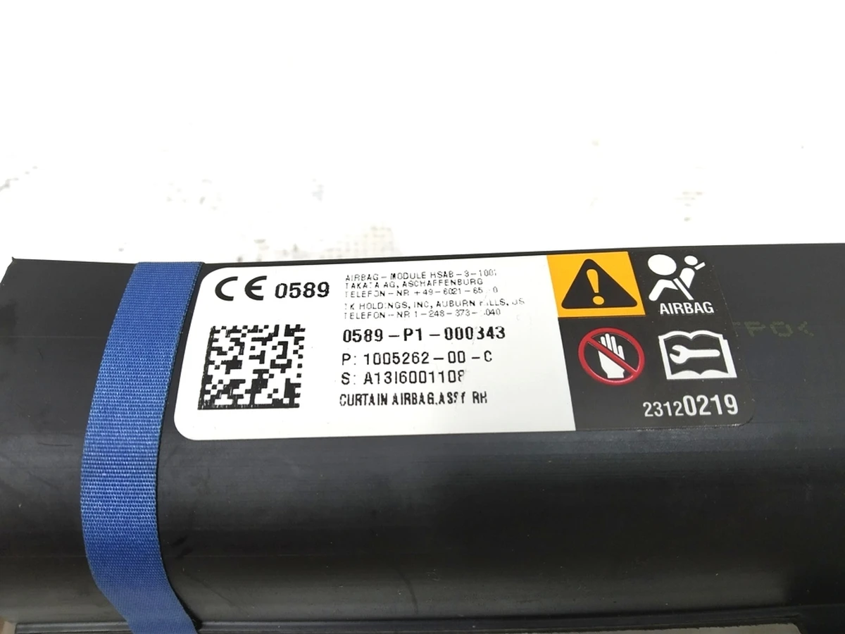 2 Подушка безопасности боковая правая (шторка) Tesla model S, model S REST 1005262-00-D