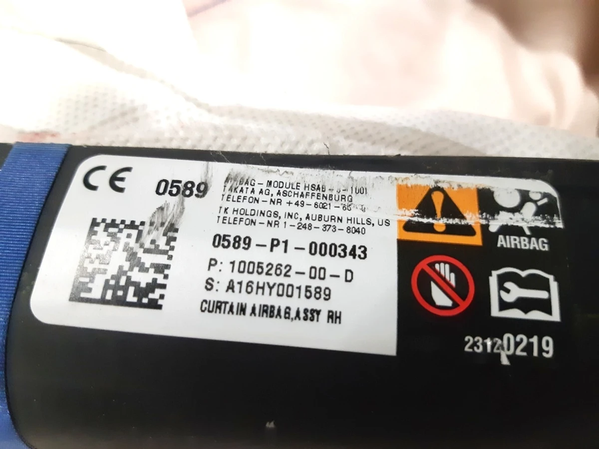2 Right side airbag (curtain) (under restoration) Tesla model S, model S REST 1005262-00-D