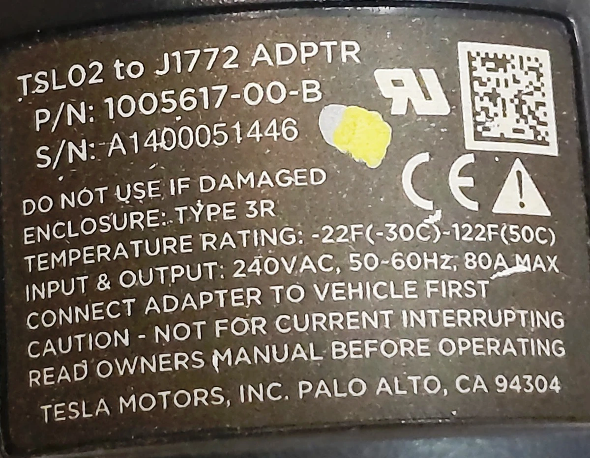 2 Адаптер зарядки J1772 Tesla model S, model S REST, model X, model 3, model Y 1067348-00-B