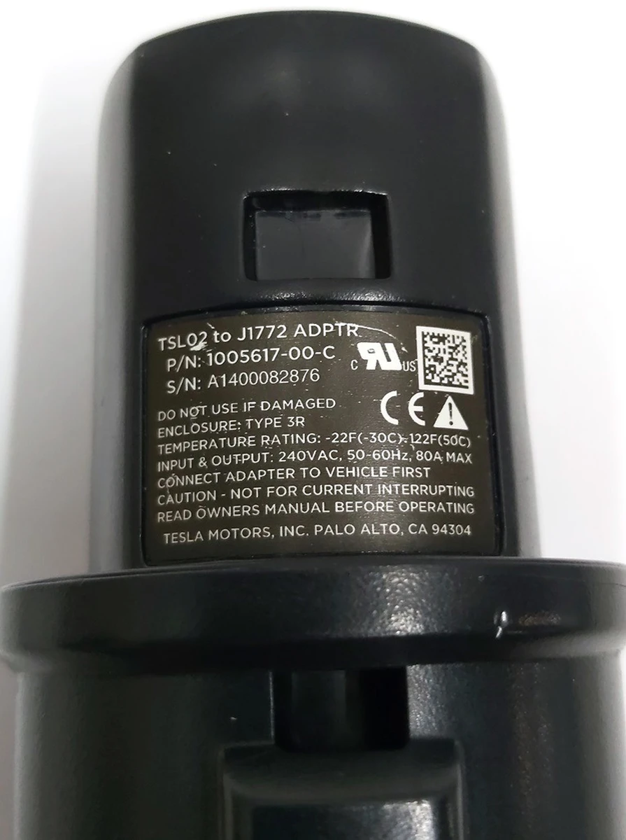 2 ASY,ADPTR,J1772-TESLA,v2 Tesla Model S, Model S REST, Model X, Model 3, Model Y 1067348-00-B
