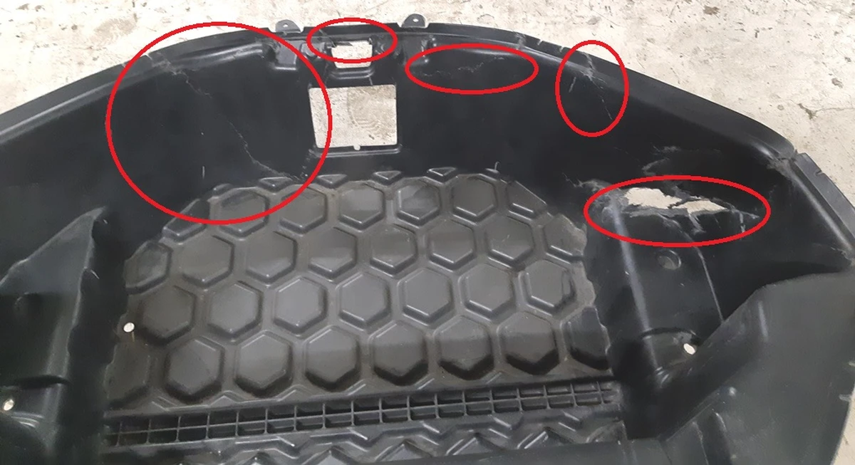 1 Engine compartment box RWD damaged Tesla model S 1005896-00-G