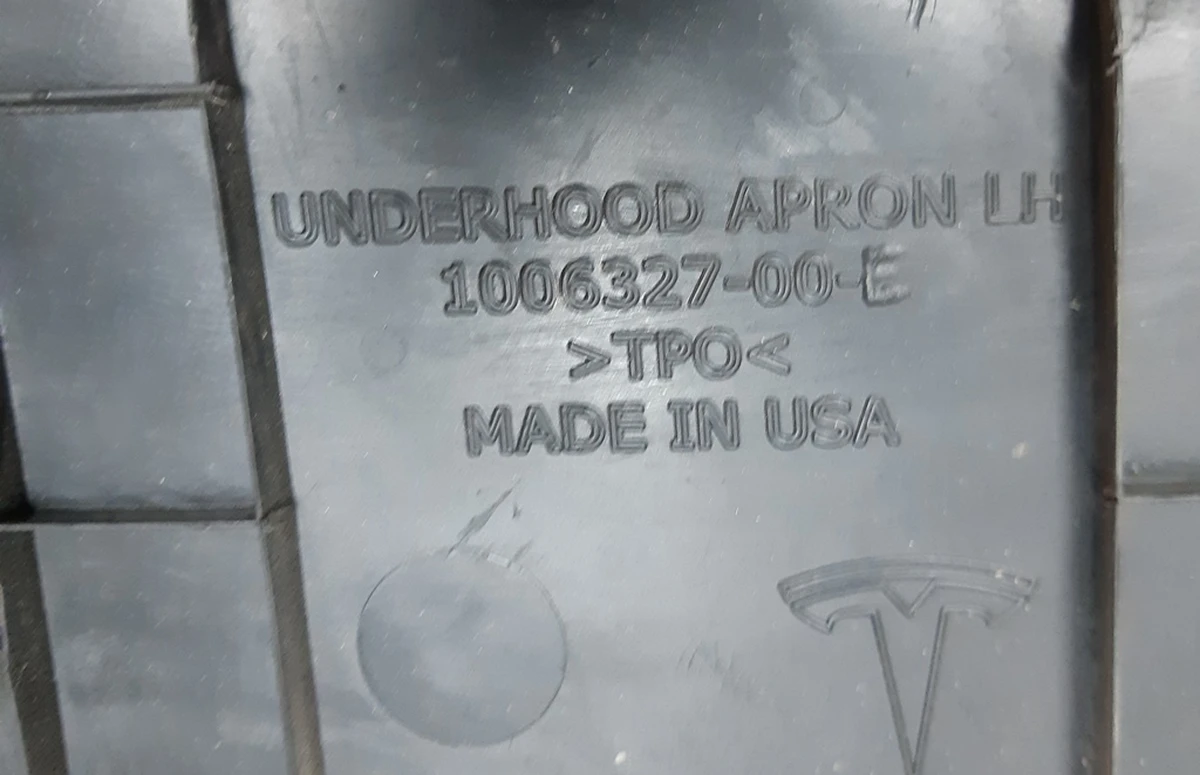 2 Underhood plastic box left RWD Tesla model S 1019073-00-E