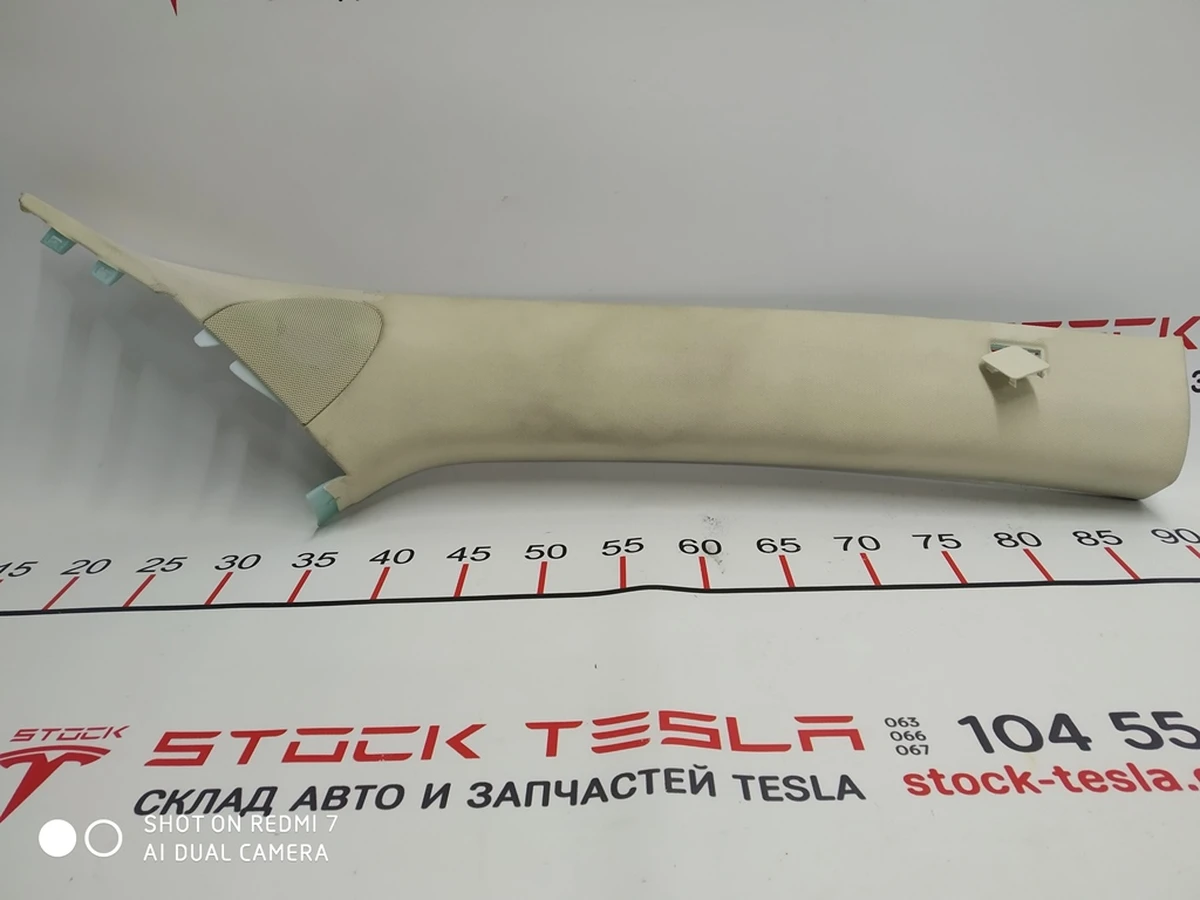 1 Облицювання стійки A права TEXTILE (FOG) Tesla model S, model S REST