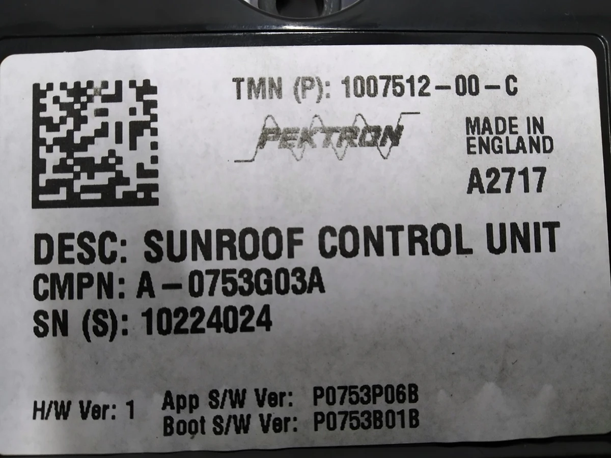 7 Блок керування панорамним люком Tesla model S, model S REST 1007512-00-B