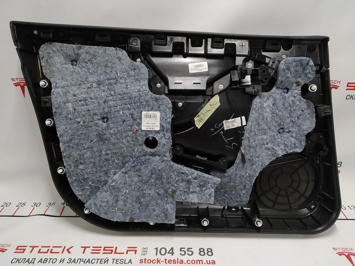 3 Front Right Door Map Assembly NO ADPT PUR/PVC BLACK/TAN Tesla model S, model S REST 1007936-23-M