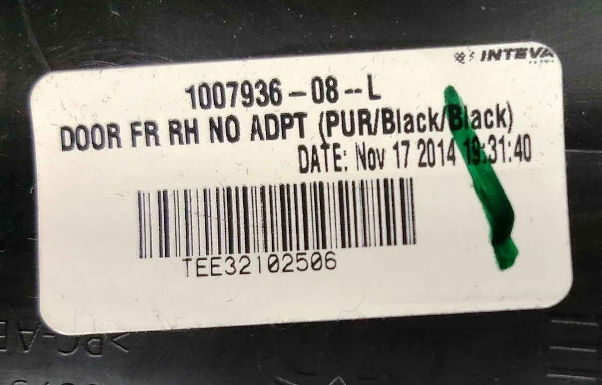 3 DR FR RH ASSY PURB/PVCB/PVCB BLACK NO ADPT Tesla model S, model S REST 1007936-08-L