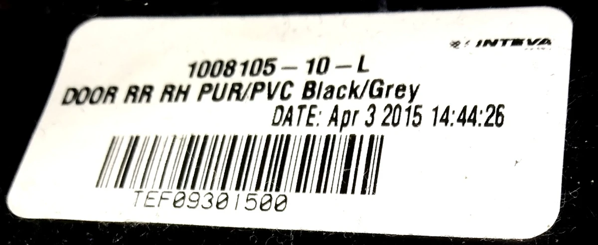 4 Rear right door card assembly PUR / PVC BLACK / GREY Tesla model S, model S REST 1008105-13-L