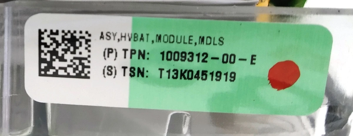 Модуль основної батареї (model S 85 kWh) S3 5,2 kWh 232 Ah 24 V(nominal) tipe "18650" Tesla model S 1014114-00-D