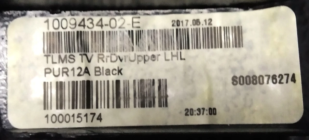 30 Накладка внут. верх. карти дверей задньої лівої (PUR 12A BLACK, гладка шкіра) Tesla model S, model S REST 1009434-02-E