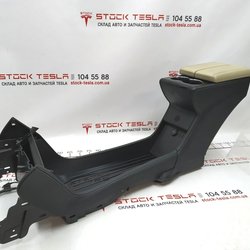 1 Центральна консоль у зборі підлокітник TAN BASE підстаканик PIANO BLK CHROME Tesla Model S 1010249-00-A