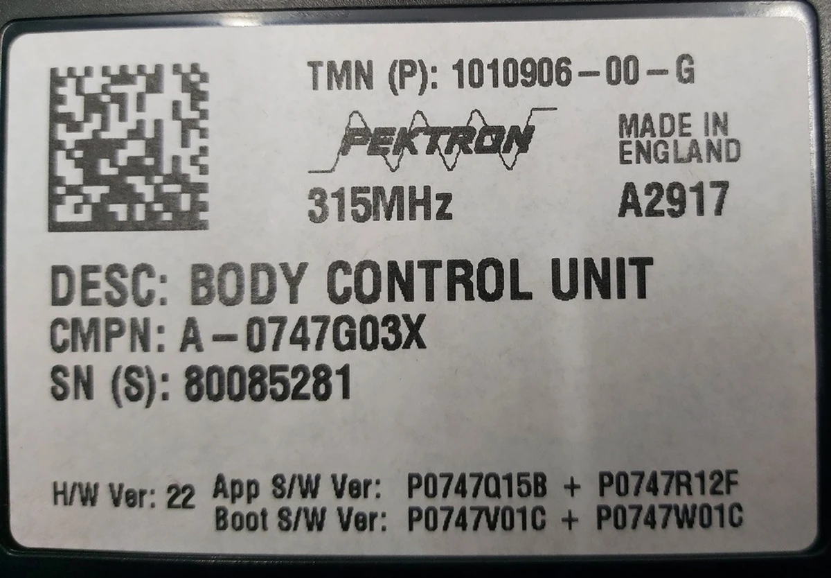 3 Body controller 315 MHz Tesla model S, model S REST 1010906-00-G
