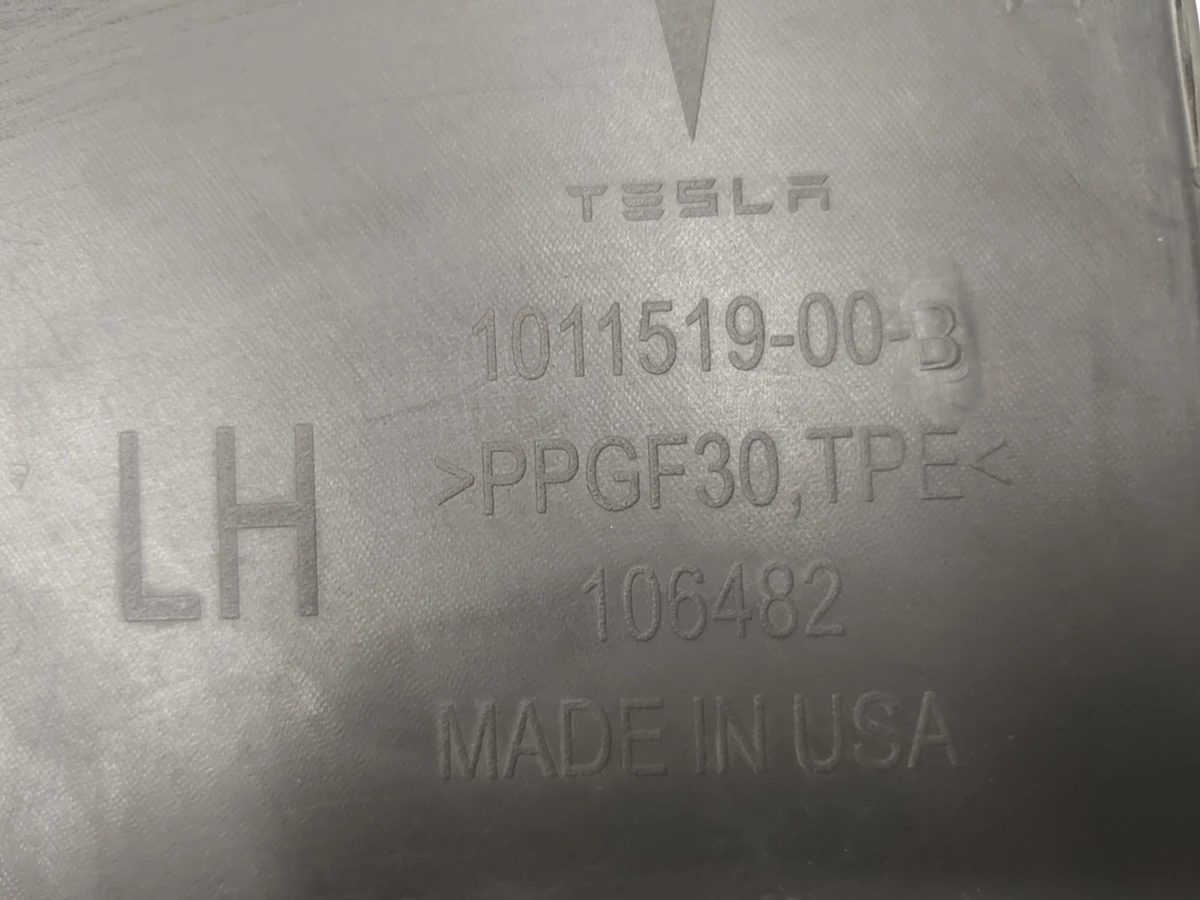 8 ASSY, DUCTING FR END RR LH RWD Tesla model S 1038057-00-A