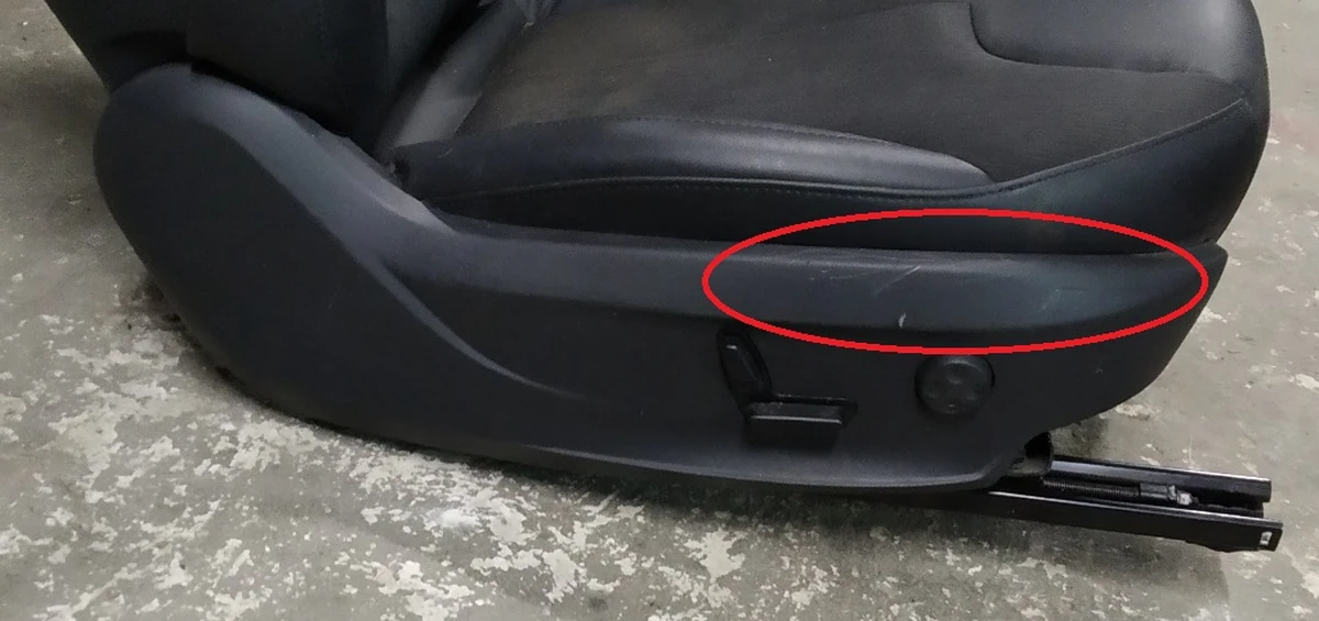 4 Сиденье пасс в сборе (без под безопас и датчика присут) BASE BLACK (GEN 1, широк подг, без кармана)(с повреж) Tesla model S, model S REST 1013089-01-C