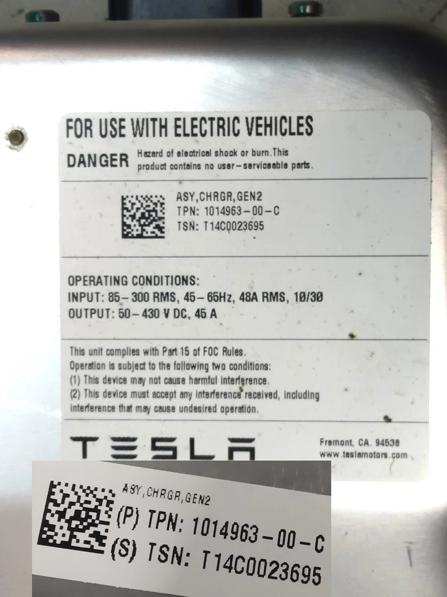 1 ASY,GEN2 CHRGR,MDLS Tesla model S 1014963-00-L