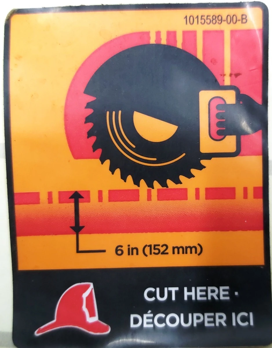 10 LABEL,SIDE INFO,FIRST RESPONDER Tesla model S 85 D 1015589-00-B