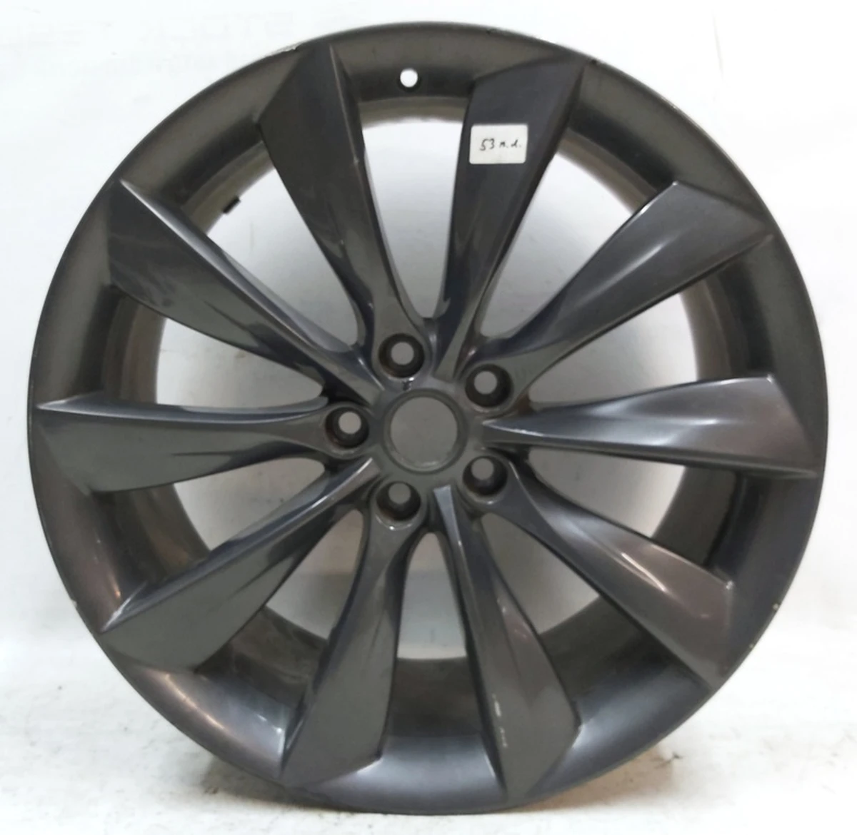 1 WHEEL, 21X9.0 - GREY TURBINE - REAR damaged Tesla model S, model S REST 1054044-00-C