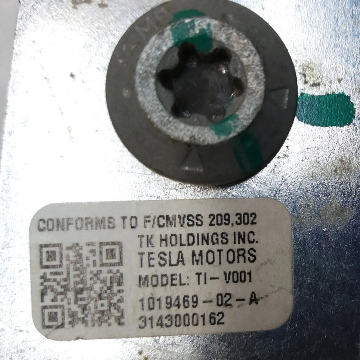 2 Ремінь безпеки передній пасажирський (USA) під відновлення Tesla model S, model S REST 1019469-02-B