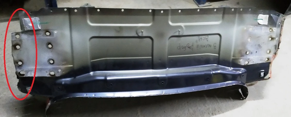 4 Rear body panel with damage Tesla model S 1021719-S0-A