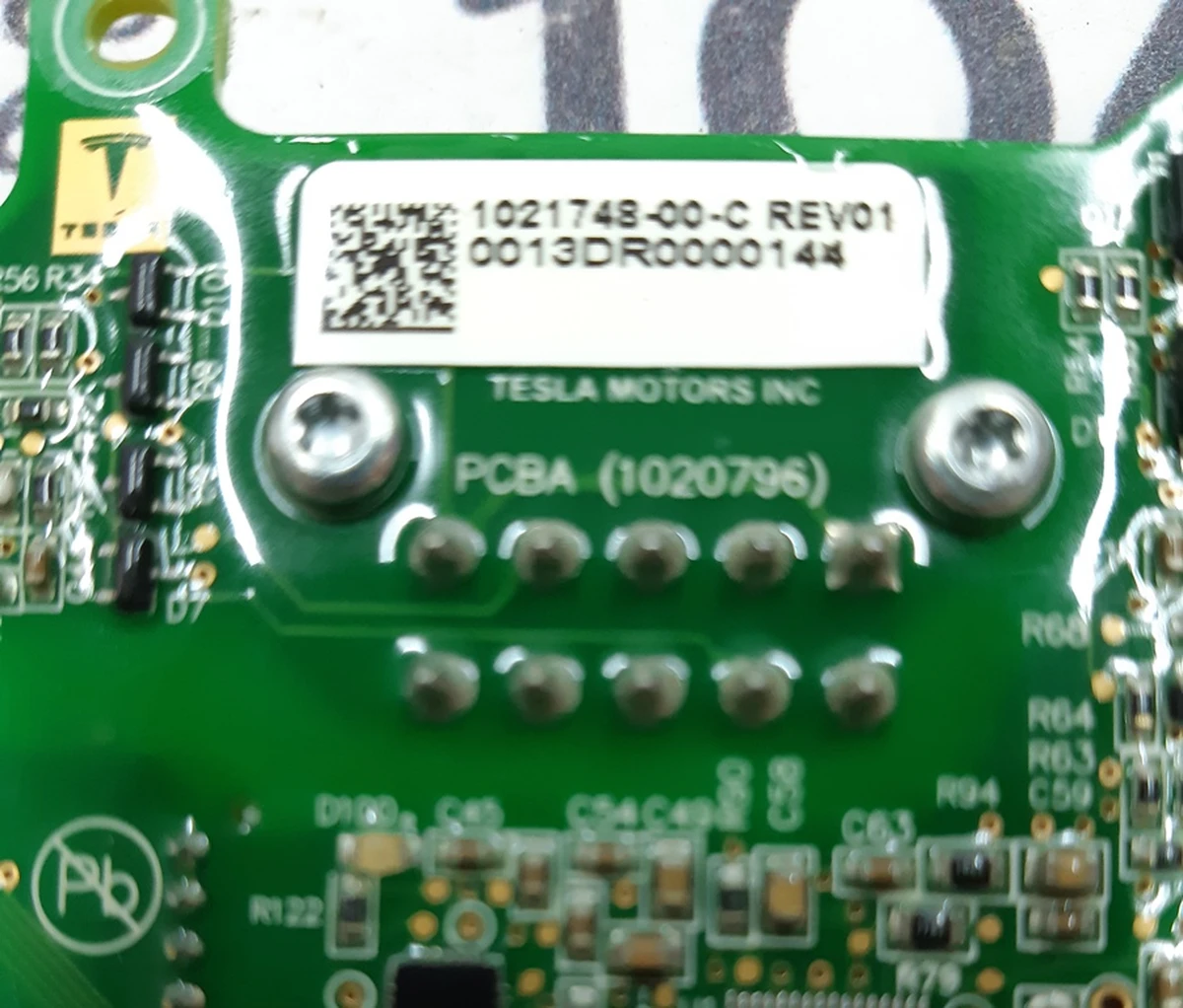 Плата (BMB) управления модулем S2 основной батареи REV01 Tesla model S 1021748-00-C