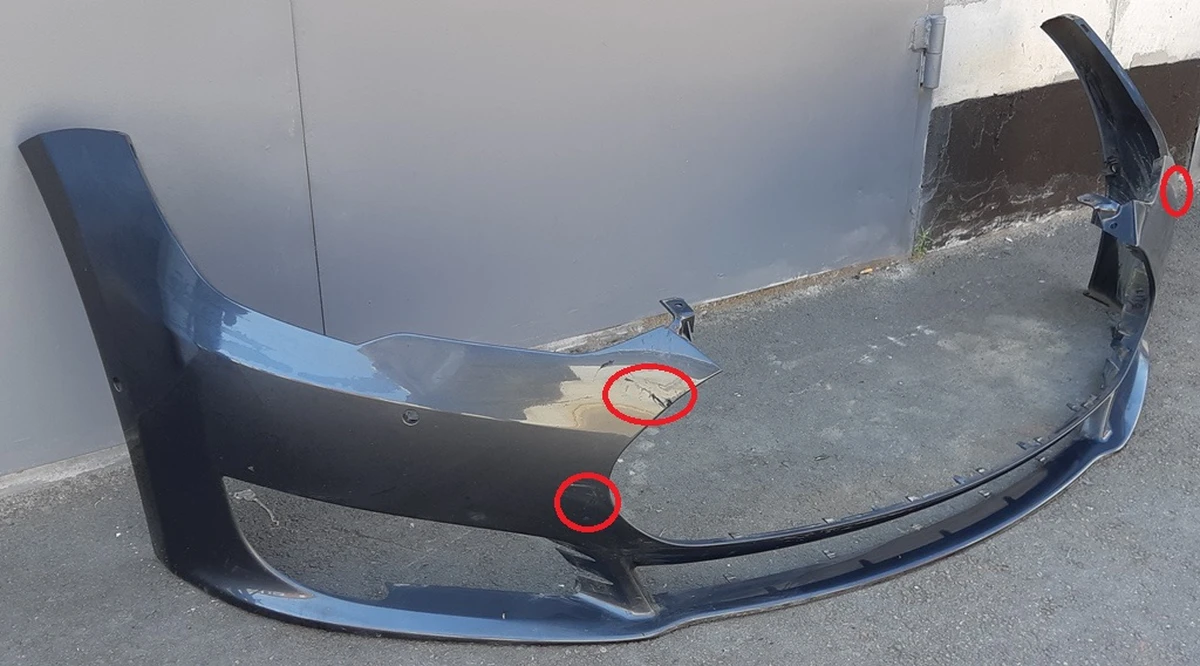 1 Бампер передній під 6 парктроників з кріпленнями (з пошкодженням) PMNG Tesla model S 1068760-00-A