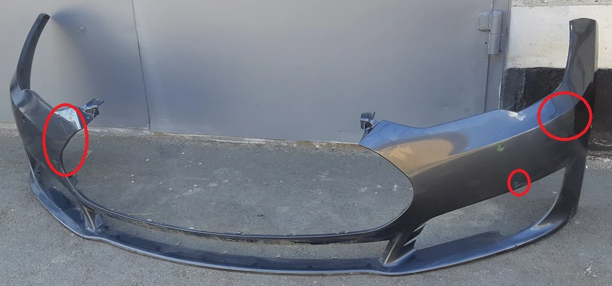 1 Бампер передній під 6 парктроників з кріпленнями (з пошкодженням) PMNG Tesla model S 1068760-00-A