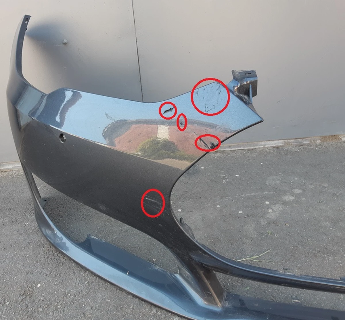 1 Бампер передній під 6 парктроників з кріпленнями (з пошкодженням) PMNG Tesla model S 1068760-00-A