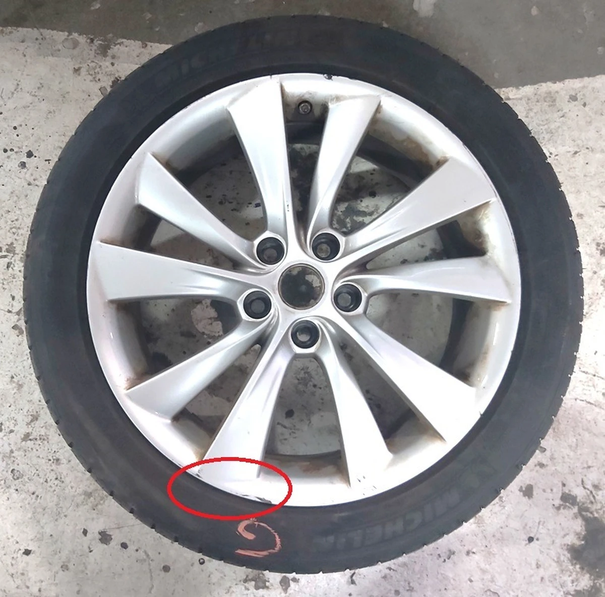 2 Wheel assembly (rim 19 * 8.0J tire Michelin Primacy 245/45 R19 TPMS sensor protector 6,37 mm) Tesla model S 1054045-00-D