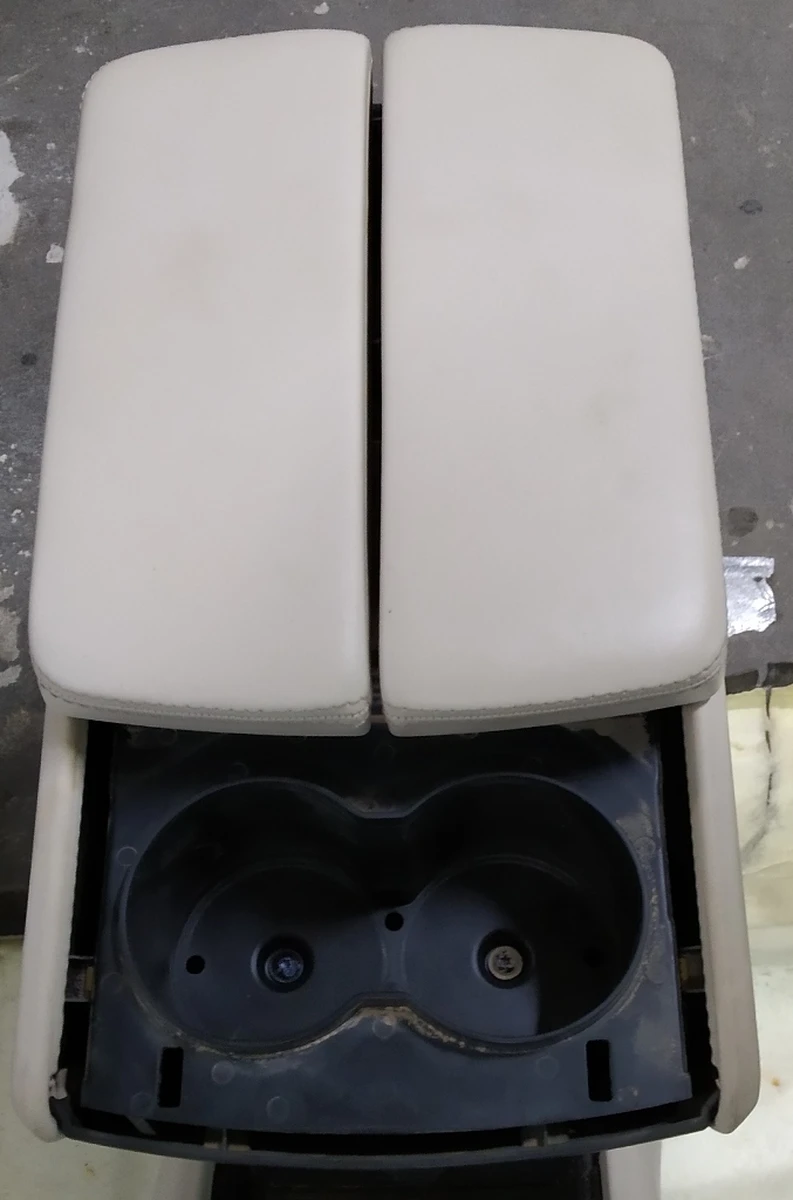 1 Center console assembly armrest beige leather cup holder wood (with damage, without decorative cup holders) Tesla model X 1026728-S0-E