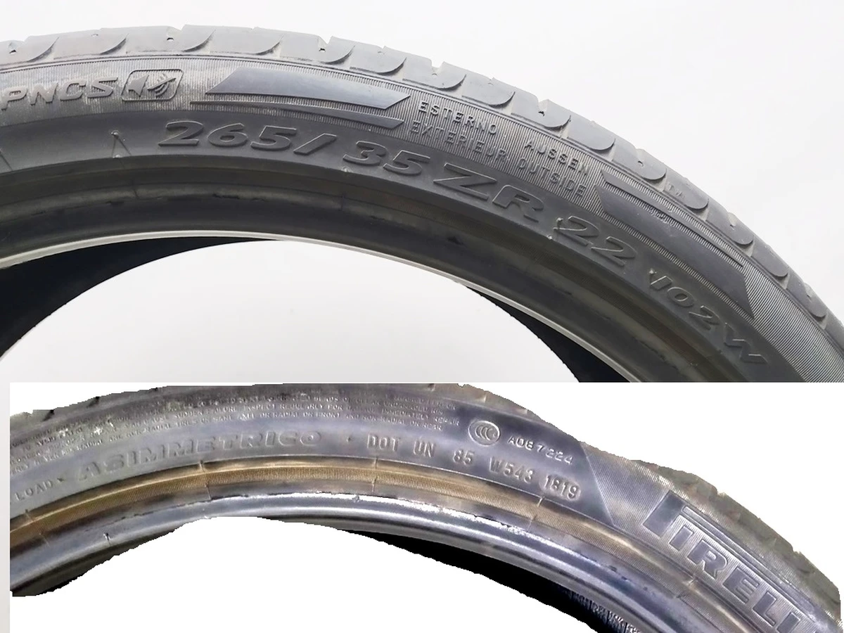 1 Шина 265/35 ZR22 102W A/S PIRELLI SCORPION ZERO PNCS TIRE 6.35 mm з пошкодженням Tesla model X 1027259-00-B