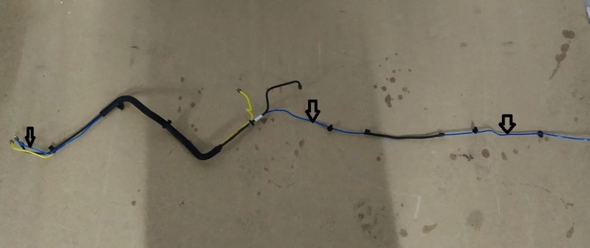 3 Пневмопровод компрессор передний левый (синий) с повреждением Tesla model X 1027933-00-D