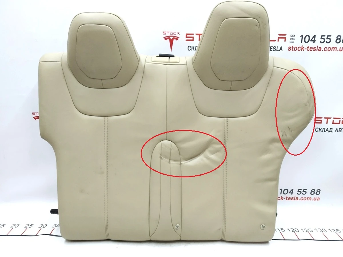 1 Seatback 2nd row double PREM TAN damaged Tesla model S, model S REST 1030477-03-B