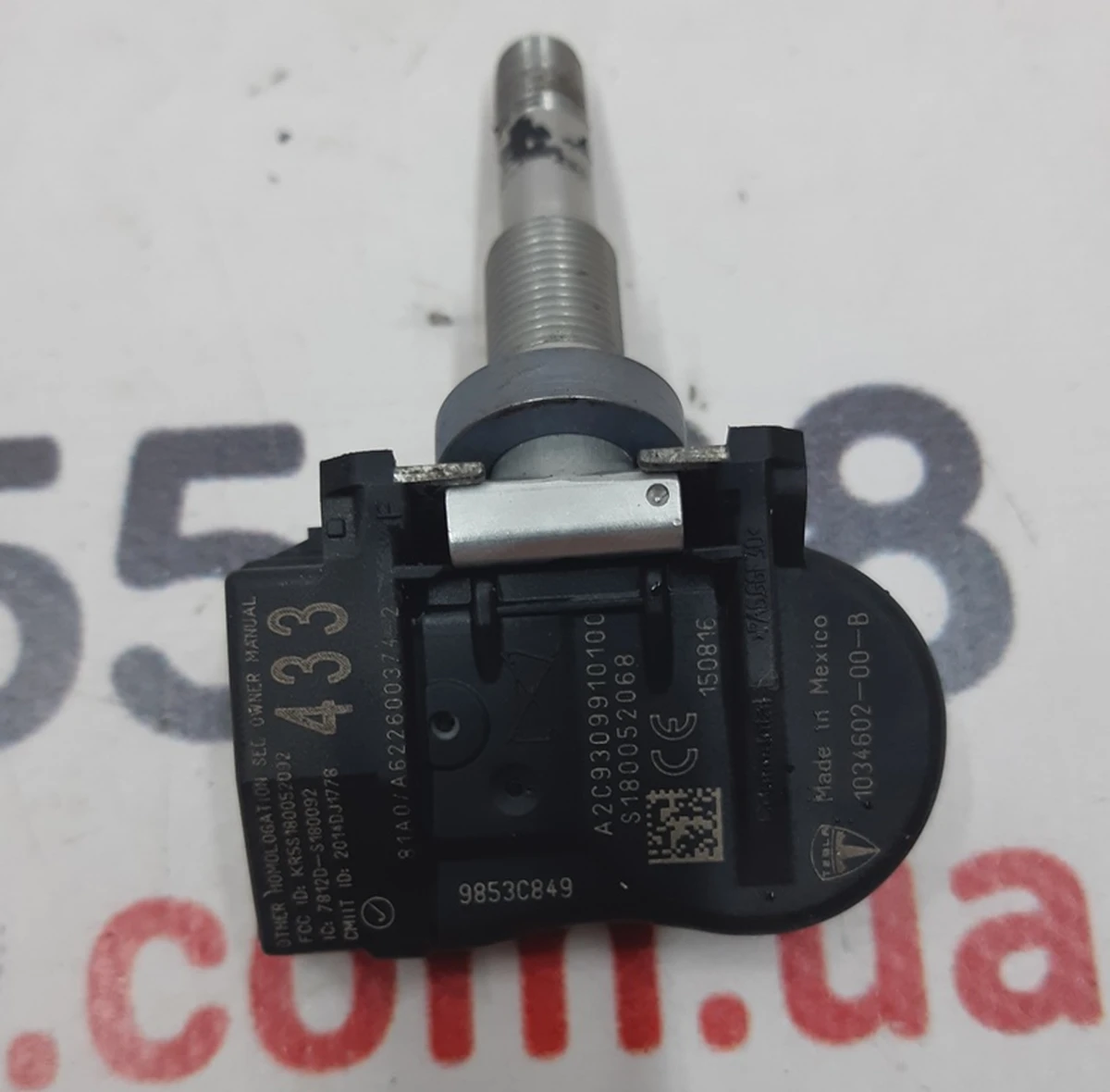 Tire pressure sensor TPMS 433 MHz (SILVER WITH SILVER CAP) Tesla model X 3 S REST 1034602-00-C