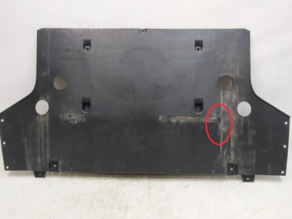 1 Защита днища передняя с повреждением Tesla Model X 1035158-00-D