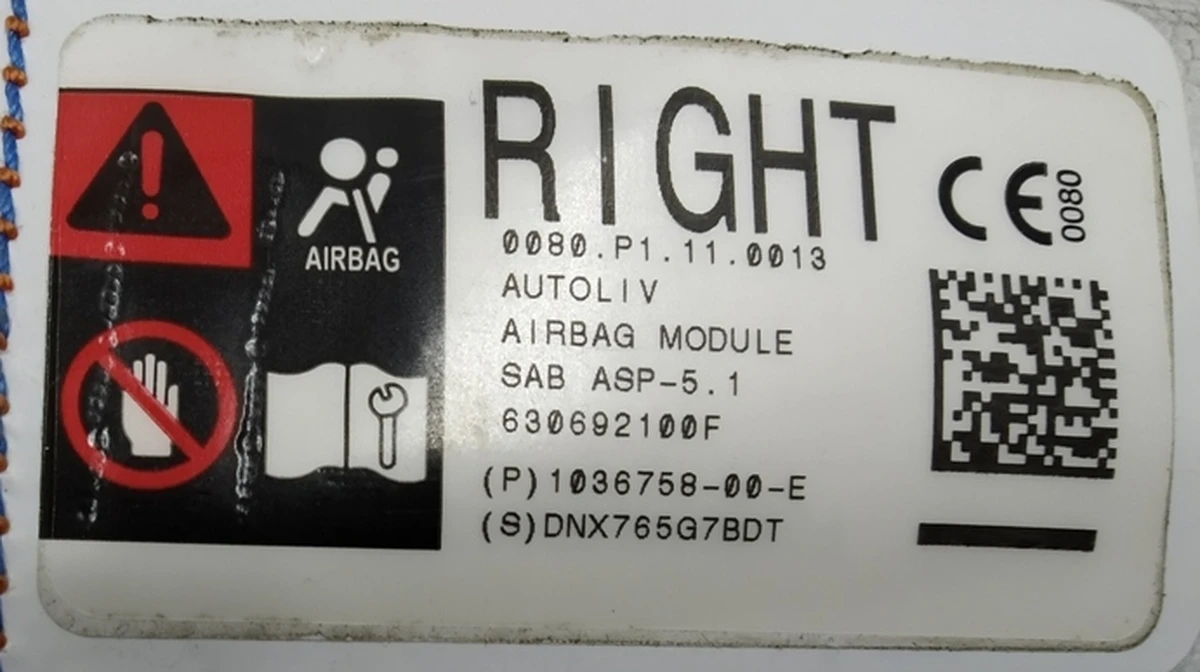 Passenger Seat Airbag Tesla model S REST 1036758-00-E