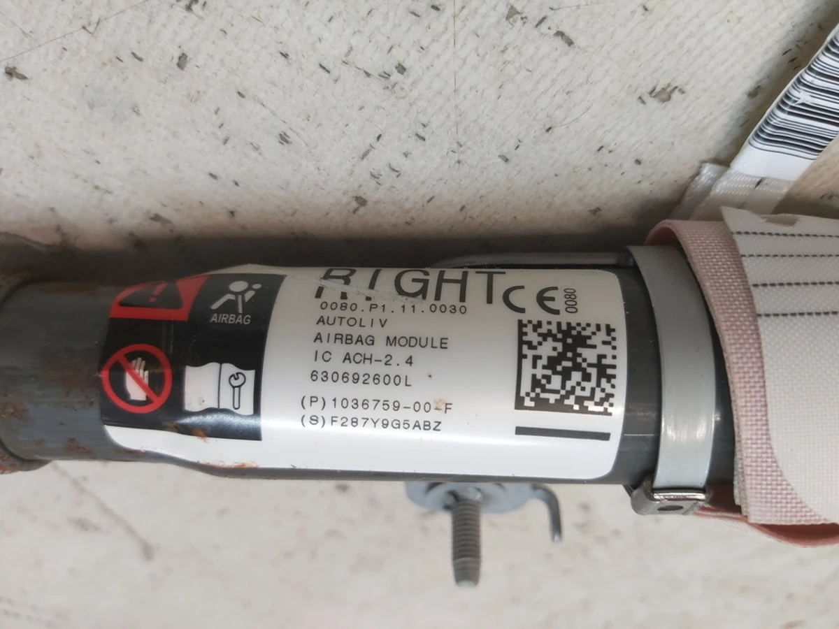 2 Подушка безопасности верхняя (шторка) 1-ый ряд сидений правая Tesla model X 1036759-00-G