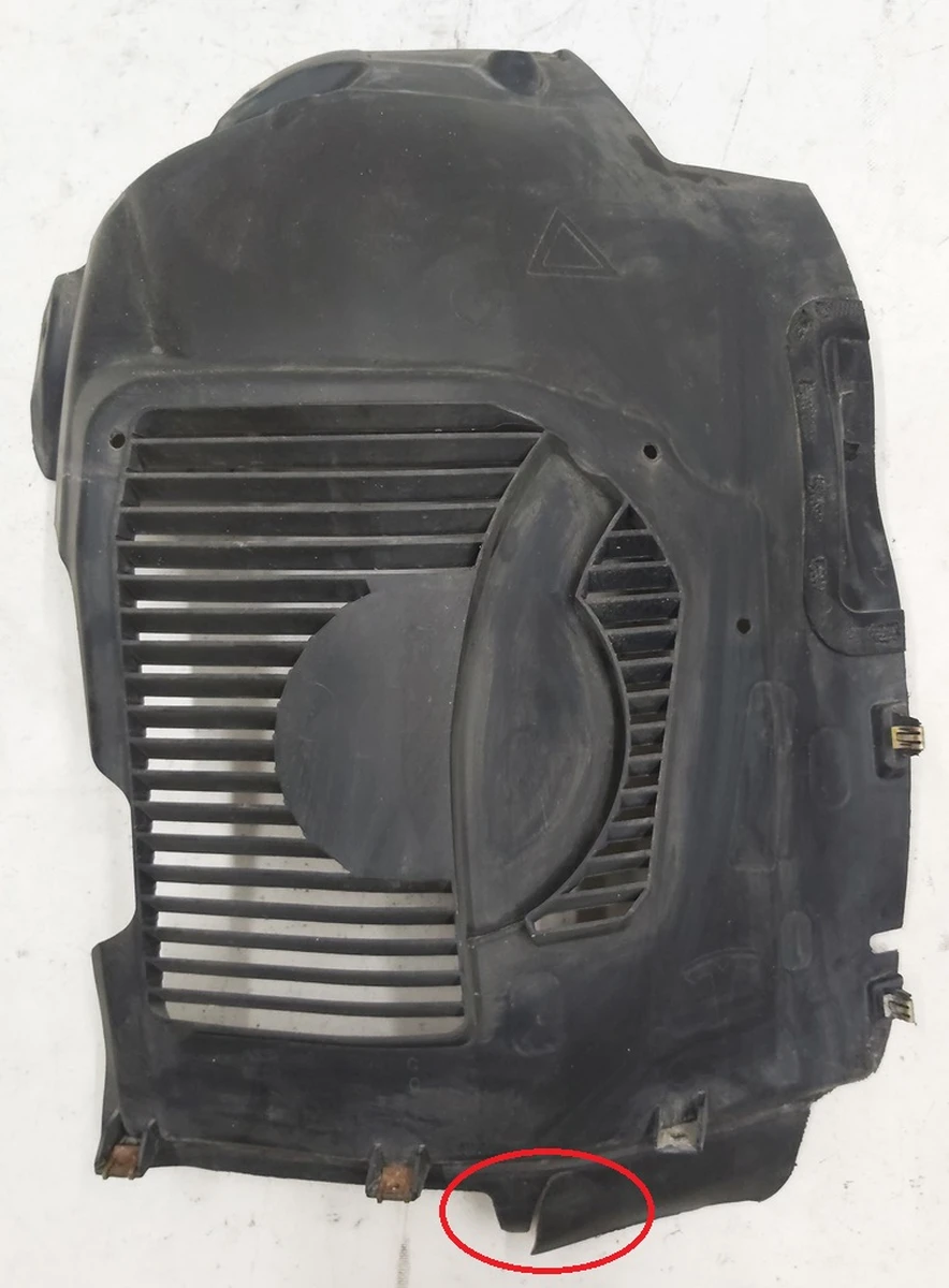 8 ASSEMBLY, LOUVRE, LEFT WHEEL LINER - DUAL MOTOR (with parktronic socket) with damage Tesla model S 1036887-00-E