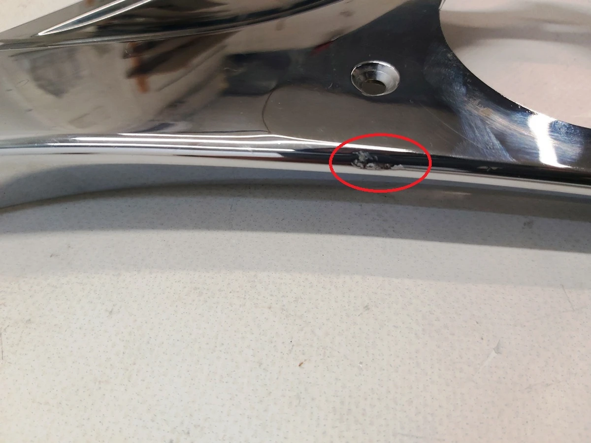 3 Накладка кронштейна дзеркала зовнішнього верхнього лівого 2148.3001 CHROME з пошкодженням Tesla Model S, Model S REST 1041317-00