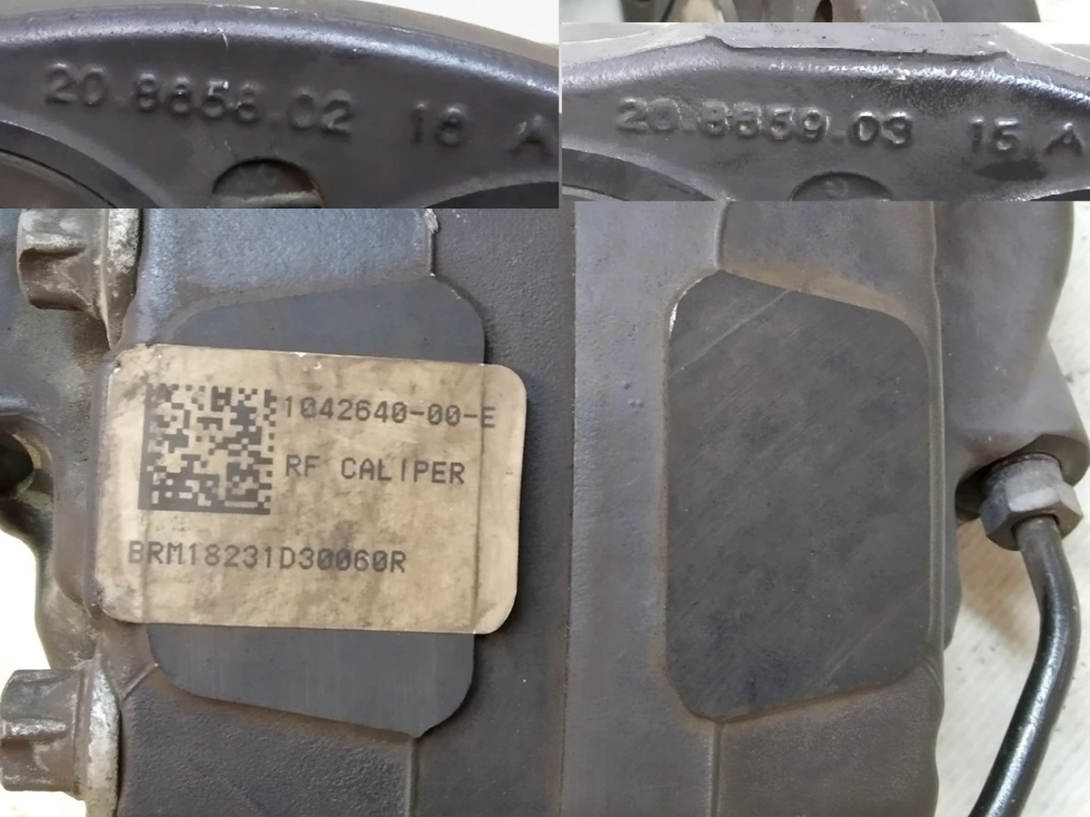 1 Front brake caliper BREMBO without pads - Right Tesla Model S, Model S REST, Model X 1042640-00-E, 1007795-00-C