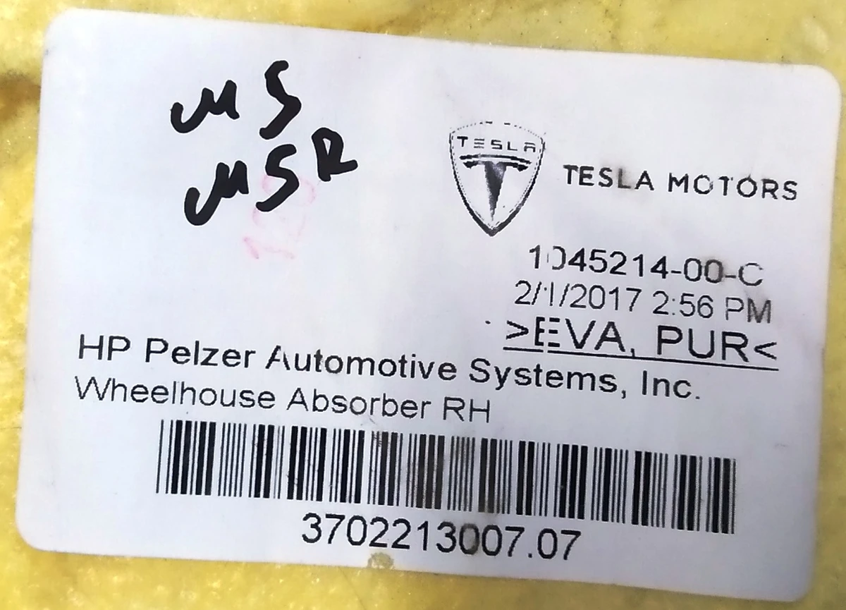 7 Heat and noise insulator of C-pillar interior right Tesla model S, model S REST 1045214-00-E