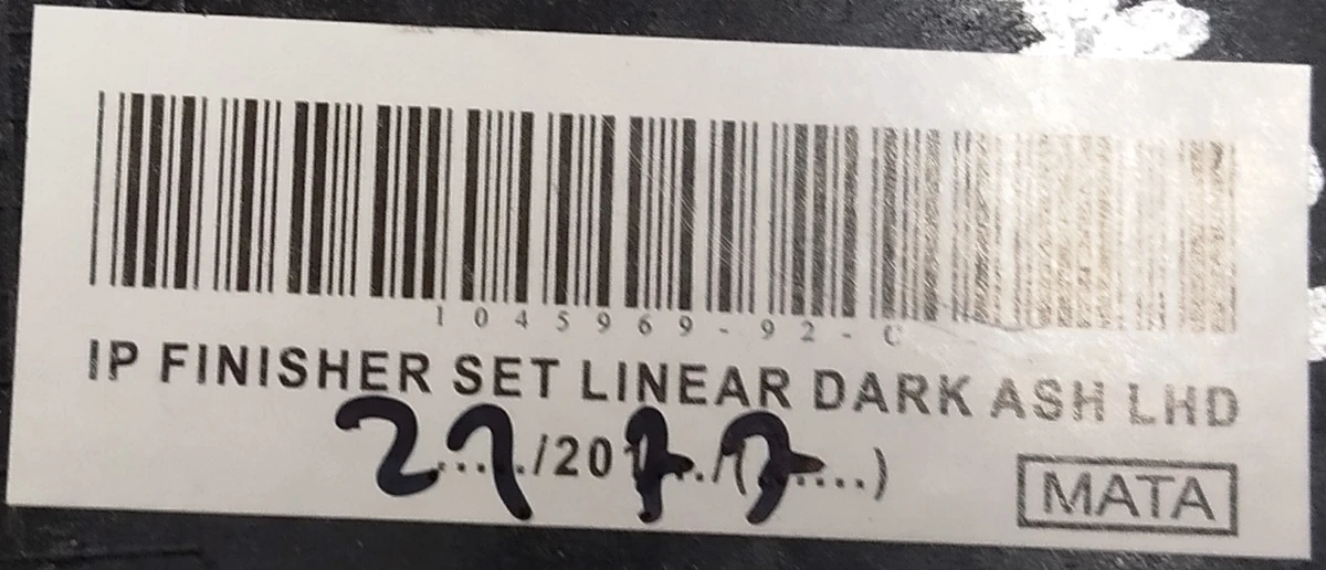 23 Decorative trim for the center panel pass. LINEAR DARK ASH LHD assy Tesla model S, model S REST 1045969-92-C